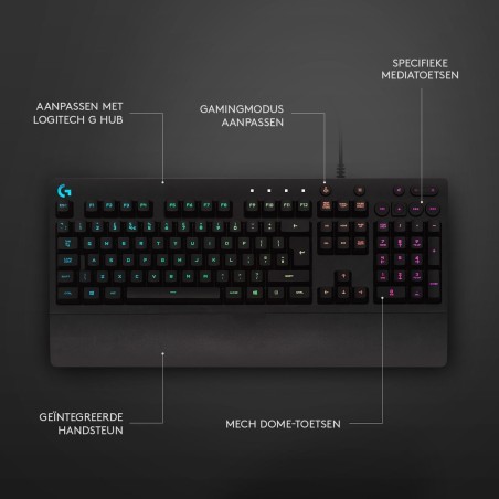 Logitech Prodigy G213 Keyboard - 168 Million Colors, Wired US International - Elevate Your Gaming Experience!